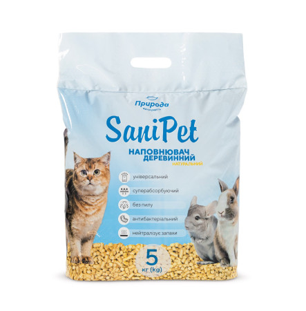 Природа Sani Pet Наповнювач деревний Універсальний 5 кг